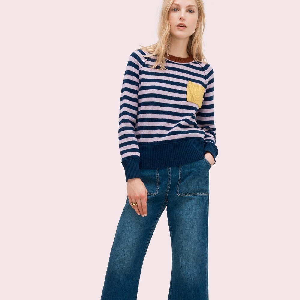 stripe crewneck sweater